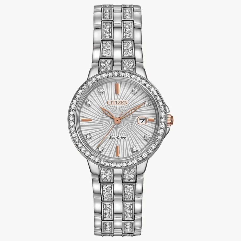 Citizen Women's Silhouette crystal Silver Dial Watch - EW2340-58A